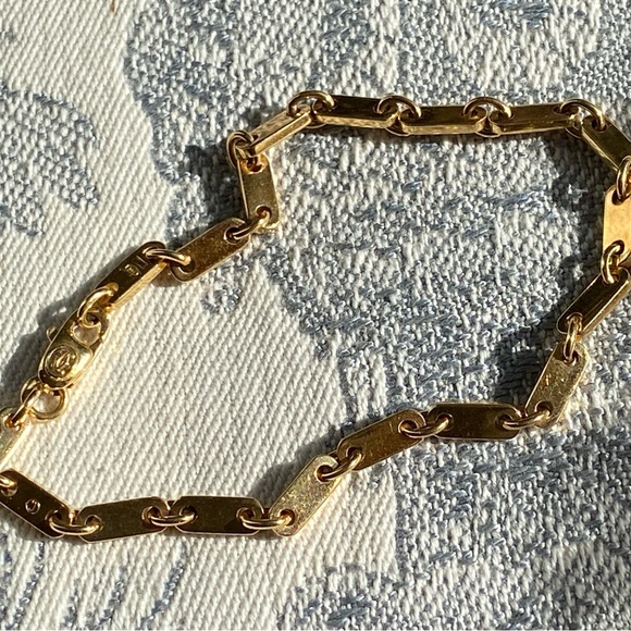 Vintage fidelity cartier 18k gold long chain link bracelet - Picture 7 of 10